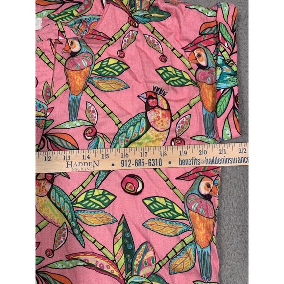 Jaye’s Studio Women’s Dress Bamboo Birds Luxe Sateen Day Pink Small S Cap Sleeve - Picture 6 of 11